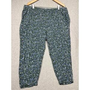 Jessica Simpson Coastal Floral Elastic Jogger Capri Womens Plus XXL Prairie